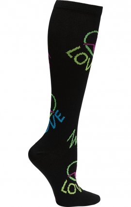 Print Support Love Lines Women's Graduated Medium Support Compression Socks by Cherokee