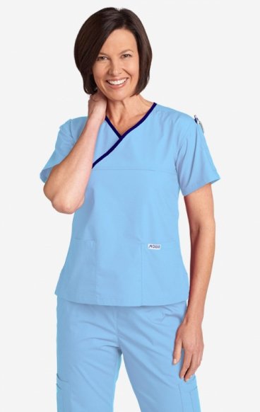 *FINAL SALE MOBB 323/312 Sky Blue/Navy Two Piece Criss Cross Flip Flap Scrub Set *FINAL SALE MOBB 323/312 Sky Blue/Navy Two Piece Criss Cross Flip Flap Scrub Set