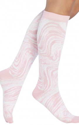 Print Support Tonal Waves Women's Graduated Medium Support Compression Socks by Cherokee