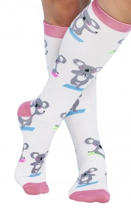 Print Support Yoga Koala Women's Graduated Medium Support Compression Socks by Cherokee