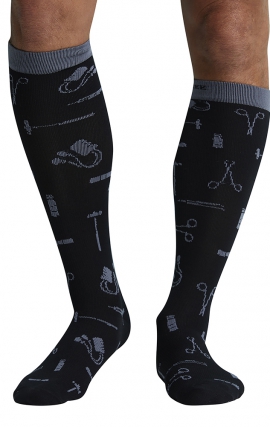 Men's Print Support Instrumental Helpers Graduated Medium Support Compression Socks by Cherokee