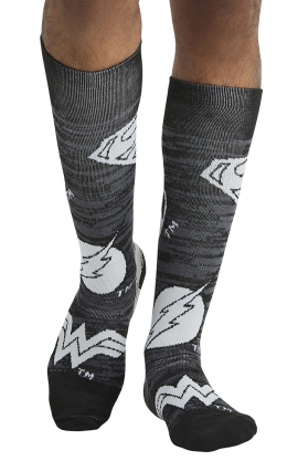 Men's Print Support Justice League Graduated Medium Support Compression Socks by Cherokee