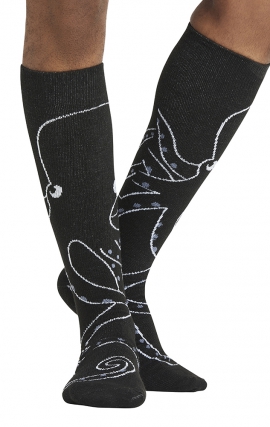 Men's Print Support Octo Sketch Graduated Medium Support Compression Socks by Cherokee