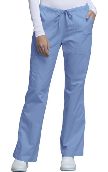 4044P Petite Workwear Core Stretch Flare Leg Drawstring Pant by Cherokee