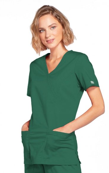 4728 Workwear Core Stretch Mock Wrap Top with 3 Pockets by Cherokee 4728 Workwear Core Stretch Mock Wrap Top with 3 Pockets by Cherokee