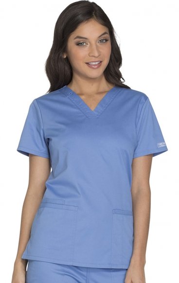 WW630 Workwear Core Stretch 3 Pocket V-Neck Top by Cherokee WW630 Workwear Core Stretch 3 Pocket V-Neck Top by Cherokee