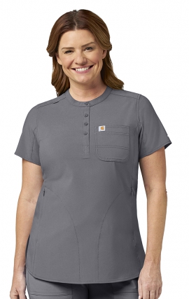 C12910 Carhartt Force Cross-Flex Women's Modern Fit Henley Tunic Top