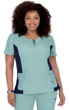 *FINAL SALE XS 317 Koi Lite™ Scrubs Serenity Double Zipper Top