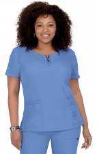 *FINAL SALE XS 317 Koi Lite™ Scrubs Serenity Double Zipper Top