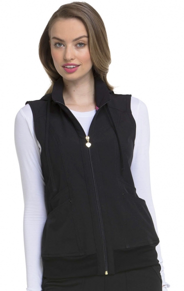 HS500 Break on Through Warm Up Vest with Removable Hood by HeartSoul