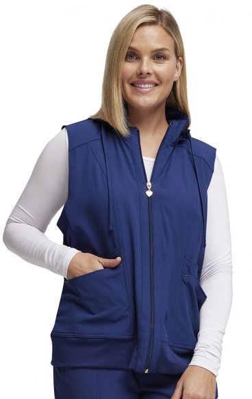 HS500 Break on Through Warm Up Vest with Removable Hood by HeartSoul