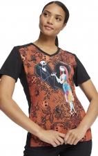 TF637 Tooniforms V-Neck Print Top with Kangaroo Pocket by Cherokee Uniforms - Undying Love