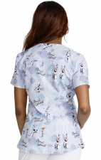 TF761 Tooniforms Fitted V-Neck Print Top by Cherokee Uniforms - Olaf Optimist