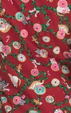 B120PR Betsey Johnson by koi Bell Print Scrub Top - Merry Donuts