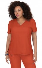 316 Koi Lite™ Scrubs Philosophy Mock Wrap Side Zipper Top