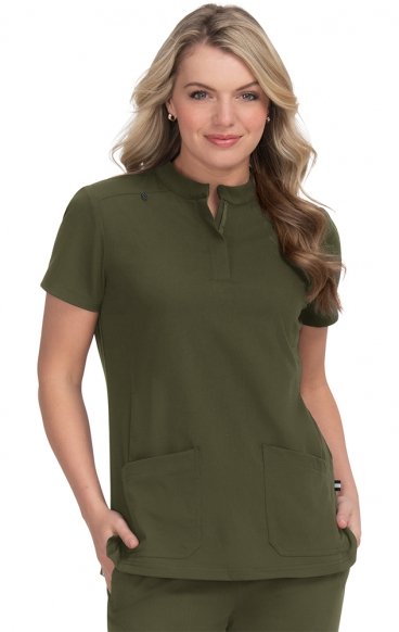 1081 koi Next Gen Driven Mandarin Collar Top 1081 koi Next Gen Driven Mandarin Collar Top