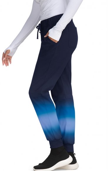 758 koi Lite 5 Pocket Gradient Print Jogger Pant - True Ceil/Navy Ombre