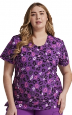 CK609 Infinity Round Neck 3 Pocket Print Top by Cherokee - Leopard Vibes