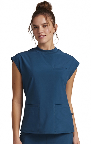 CK742A Mock Neck 4 Pocket Top with Flex Panels by Infinity