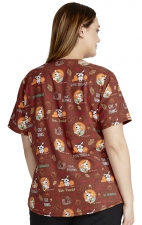 CK703 Cherokee Fitted 2 Pocket Print Top - Give Thanks