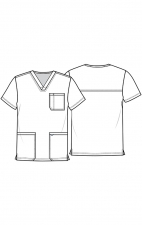 TF740 Tooniforms Men's V-Neck 3 Pocket Print Top by Cherokee Uniforms - No Strings