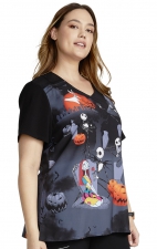 TF745 Tooniforms V-Neck Print Top with Contrast Panels by Cherokee Uniforms - Nightmare Shift 