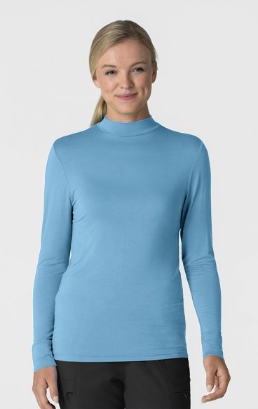 2129 Layers Women's Silky Mock Neck Long Sleeve Top by WINK