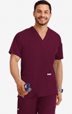 MOBB Classic Unisex 3 Pocket Scrub Top (Men's View) - Burgundy (BU)