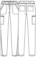 CKA184 Allura Tapered Leg Drawstring Waist Pant by Cherokee