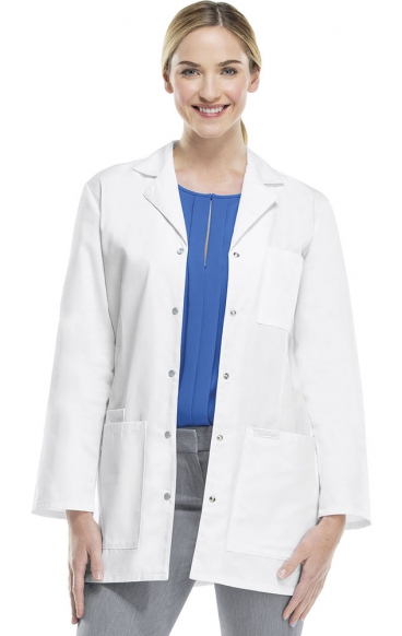 *FINAL SALE 1369 Cherokee Whites 32" Snap Front Lab Coat by Cherokee