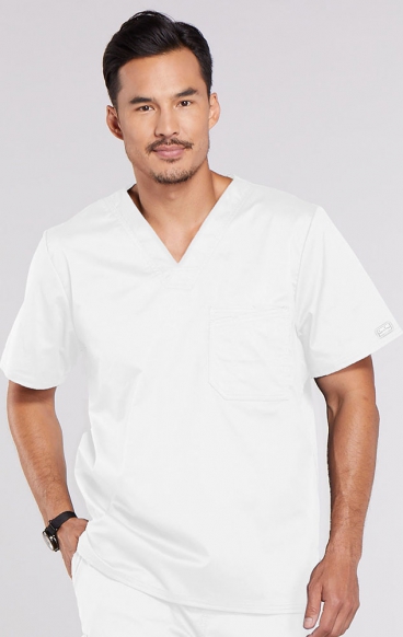 *FINAL SALE S 4743 Workwear Core Stretch Men's Chest Pocket V-Neck Top by Cherokee