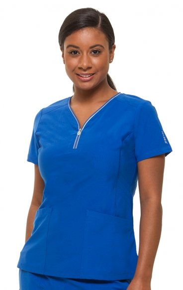 *FINAL SALE ROYAL 2254 Healing Hands HH360 Sonia Zipper Neckline Scrub Top