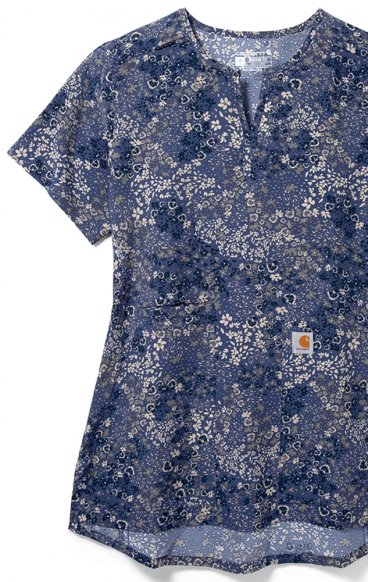 C13214 Carhartt Force Cross-Flex Women's Modern Fit Notch Neck Print Top - Mini Floral