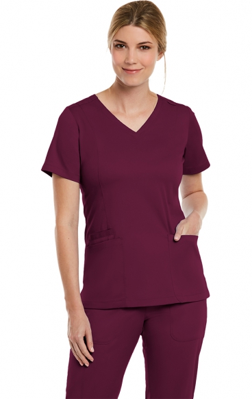 *FINAL SALE S 3501 Matrix Fitted Double V-Neck Top by Maevn