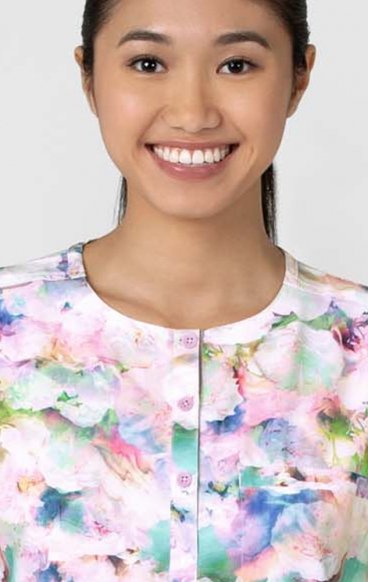 6067 WINK Round Neck Tuck-In Print Top - Marble Blossom 6067 WINK Round Neck Tuck-In Print Top - Marble Blossom
