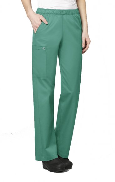 *FINAL SALE SURGICAL GREEN 501P Petite WonderWork Elastic Waist Cargo Scrub Pants