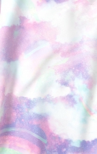 Z12213 Zoe + Chloe Curved V-neck Print Scrub Top - Rainbow Sparkle Sky