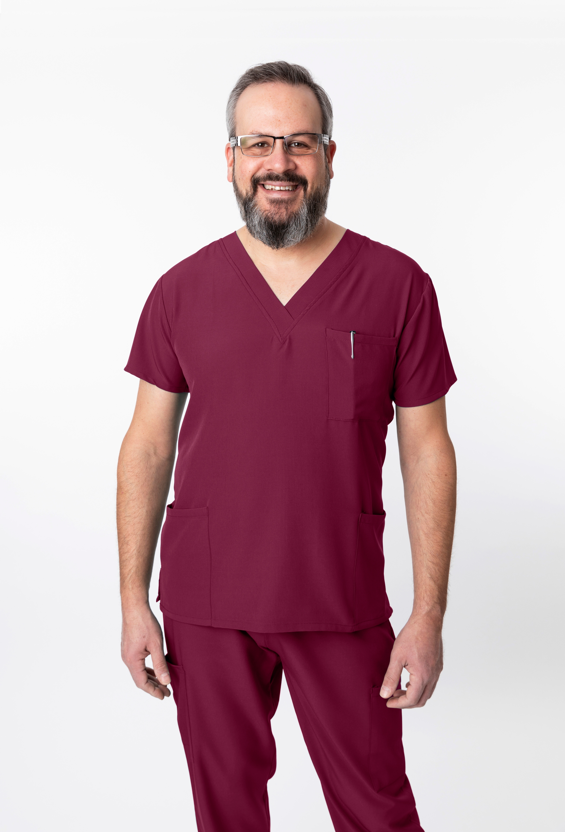 1202 4Flex Unisex V-Neck Scrub Top by Greentown 