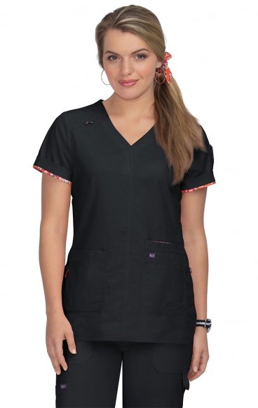 *FINAL SALE XL 1043 koi Stretch Liv 5 Pocket Scrub Top *FINAL SALE XL 1043 koi Stretch Liv 5 Pocket Scrub Top