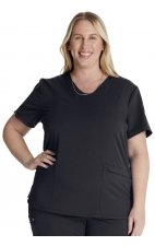 CK837A Atmos Contemporary V-Neck Top with 2 Pockets by Cherokee