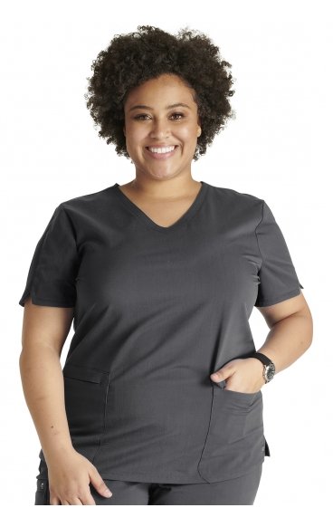 CK837A Atmos Contemporary V-Neck Top with 2 Pockets by Cherokee