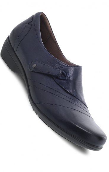 Franny Navy Burnished Calf Loafer for Women by Dansko