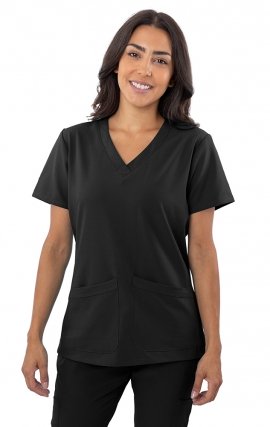 1201 4-Flex 2 Pocket V-Neck Scrub Top by Greentown
