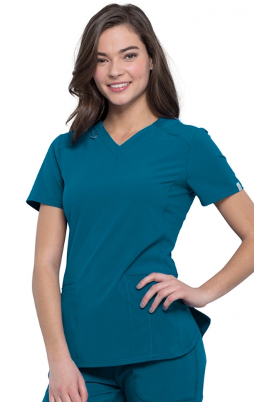 *FINAL SALE S CK865A Infinity V-Neck Top by Cherokee with Certainty® Antimicrobial Technology