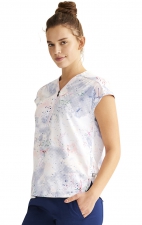 HH902 Purple Label Kelly Zip Front Print Top by Healing Hands - Dragonfly