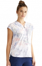 HH902 Purple Label Kelly Zip Front Print Top by Healing Hands - Dragonfly