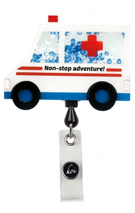 A156 koi Retractable Shaker Badge Reel - Ambulance