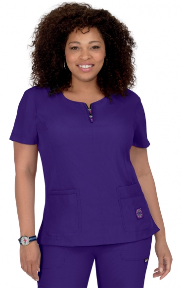 *FINAL SALE M 317 Koi Lite™ Scrubs Serenity Double Zipper Top