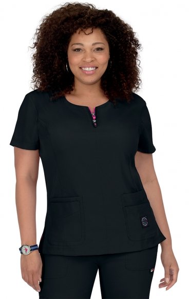 *FINAL SALE L 317 Koi Lite™ Scrubs Serenity Double Zipper Top