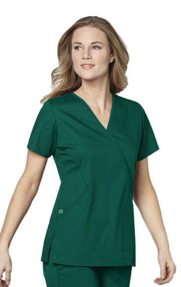 *FINAL SALE XL 102 WonderWork Mock Wrap Scrub Top